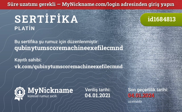 qubinytumscoremachineexefilecmnd rumuzu için sertifika, kayıtlı sahibi: vk.com/qubinytumscoremachineexefilecmnd