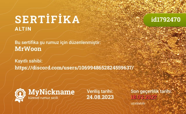 MrWoon rumuzu için sertifika, kayıtlı sahibi: https://discord.com/users/1069948652824559637/