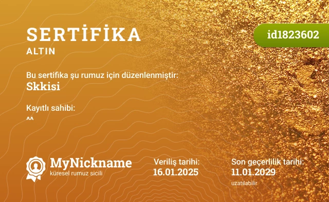 Skkisi rumuzu için sertifika, kayıtlı sahibi: ^^