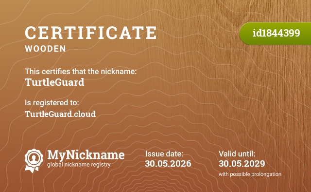 Certificate for nickname TurtleGuard, registered to: TurtleGuard.cloud