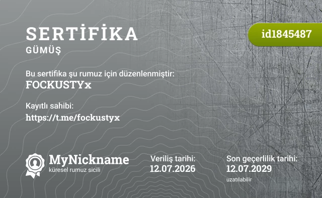 FOCKUSTYx rumuzu için sertifika, kayıtlı sahibi: https://t.me/fockustyx