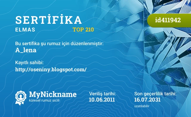 A_lena rumuzu için sertifika, kayıtlı sahibi: http://oseniny.blogspot.com/