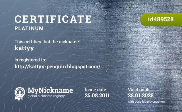Certificate for nickname kattyy is registered to: http://kattyy-penguin.blogspot.com/