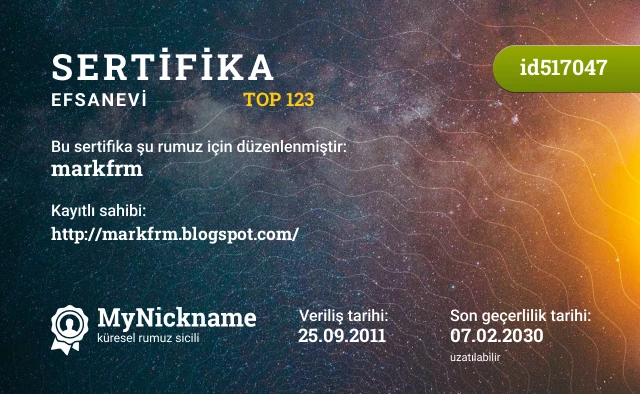 markfrm rumuzu için sertifika, kayıtlı sahibi: http://markfrm.blogspot.com/