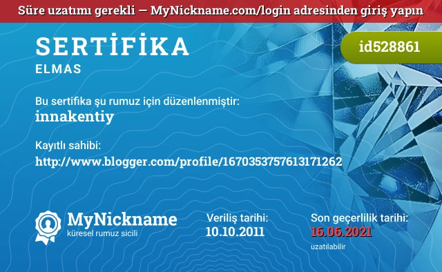 innakentiy rumuzu için sertifika, kayıtlı sahibi: http://www.blogger.com/profile/1670353757613171262