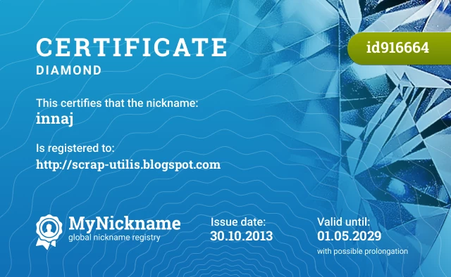 Certificate for nickname innaj is registered to: http://scrap-utilis.blogspot.com