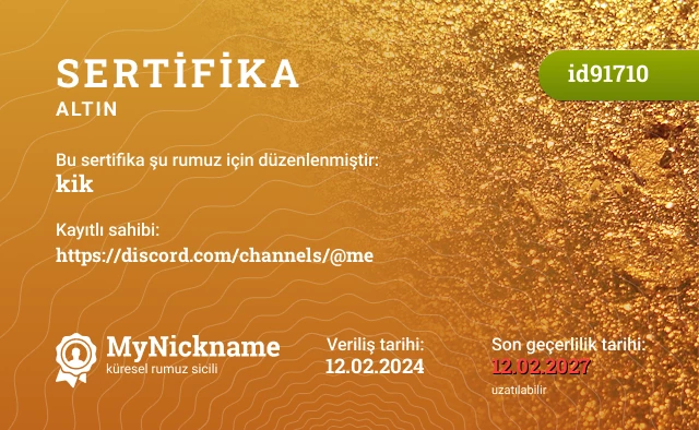 kik rumuzu için sertifika, kayıtlı sahibi: https://discord.com/channels/@me