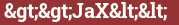 Brick with text >>JaX<<