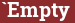 Кирпич с текстом `Empty