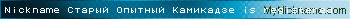 Nickname Старый Опытный Камикадзе is registered