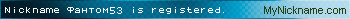 Nickname Фантом53 is registered