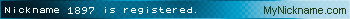 Nickname 1897 is registered