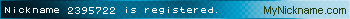 Nickname 2395722 is registered