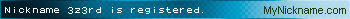 Nickname 3z3rd is registered