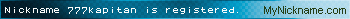 Nickname 777kapitan is registered