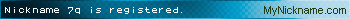 Nickname 7q is registered