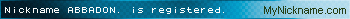 Nickname ABBADON. is registered