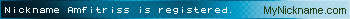 Nickname Amfitriss is registered