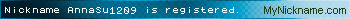 Nickname AnnaSu1209 is registered