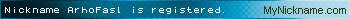 Nickname ArhoFasl is registered
