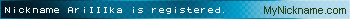 Nickname AriIIIka is registered