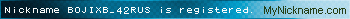 Nickname BOJIXB_42RUS is registered