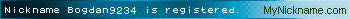 Nickname Bogdan9234 is registered
