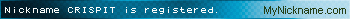 Nickname CRISPIT is registered