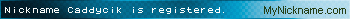 Nickname Caddycik is registered