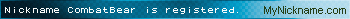 Nickname CombatBear is registered