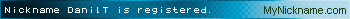 Nickname DanilT is registered