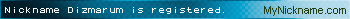 Nickname Dizmarum is registered