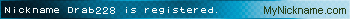 Nickname Drab228 is registered