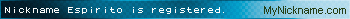 Nickname Espirito is registered