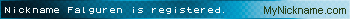 Nickname Falguren is registered