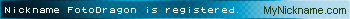 Nickname FotoDragon is registered