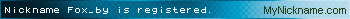 Nickname Fox_by is registered