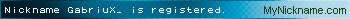 Nickname GabriuX_ is registered