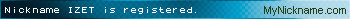 Nickname IZET is registered