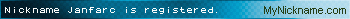 Nickname Janfarc is registered
