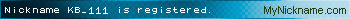 Nickname KB_111 is registered