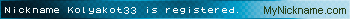 Nickname Kolyakot33 is registered