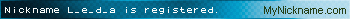 Nickname L_e_d_a is registered