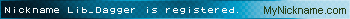 Nickname Lib_Dagger is registered
