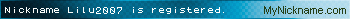 Nickname Lilu2007 is registered