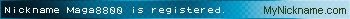 Nickname Maga8800 is registered