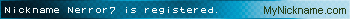 Nickname Nerror7 is registered