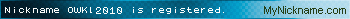 Nickname OWKl2010 is registered
