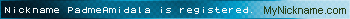Nickname PadmeAmidala is registered