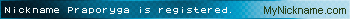Nickname Praporyga is registered